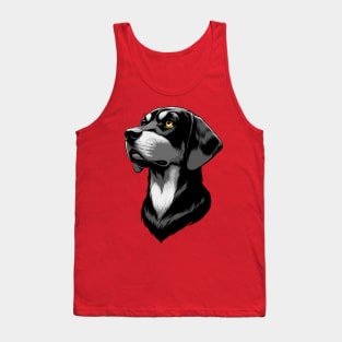 Stunning and Cool Bavarian Mountain Scent Hound Monochrome and Gold Portrait for Father's Day Tank Top